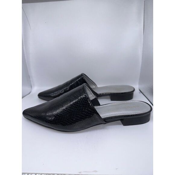 ARider Girl | Black Snake-Embossed Mina Mule - Size 9 - Picture 6 of 14